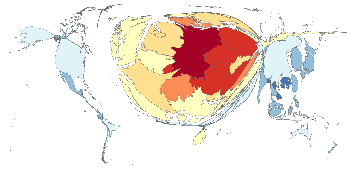 Globalization looks different depending on where you are in the world and what business or policy area you are analyzing. This tool remaps the world by sizing and coloring countries according to thousands of indicators of international activity. It can help debunk common myths and inform strategic thinking.